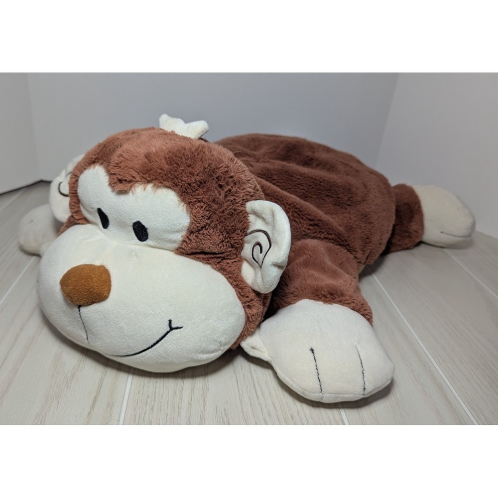 Jay At Play Mushable MONKEY Chimp Microbead Pillow Plush Nylon Tummy FLAWS READ